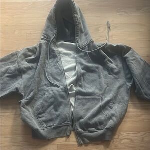 Brandy Melville grey Christy zip up